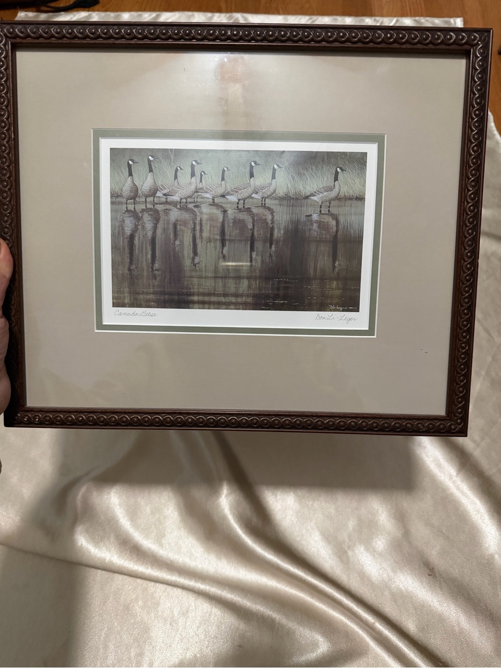 Canada Geese Framed Art Print Signed Don Li-Leger